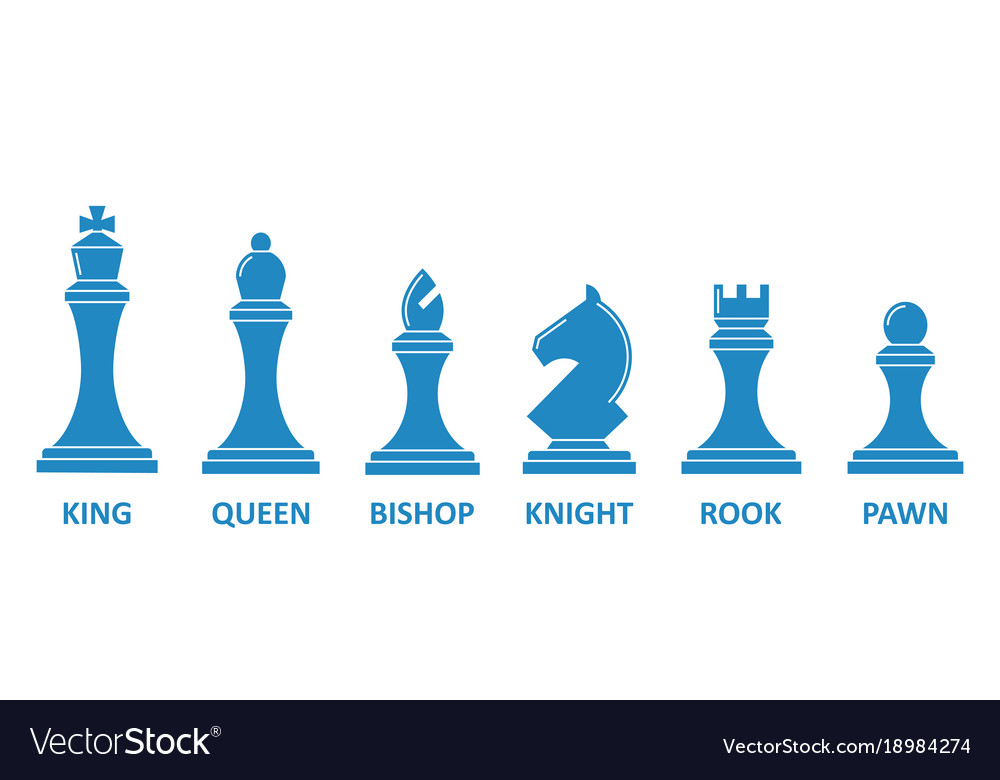 Chess piece name set Royalty Free Vector Image