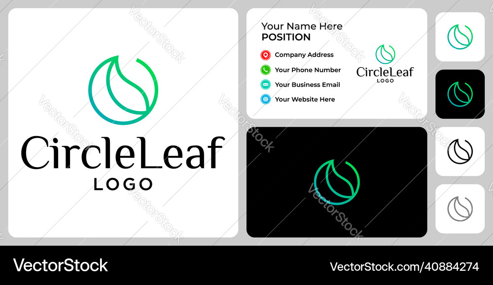 Circle leaf logo Royalty Free Vector Image - VectorStock