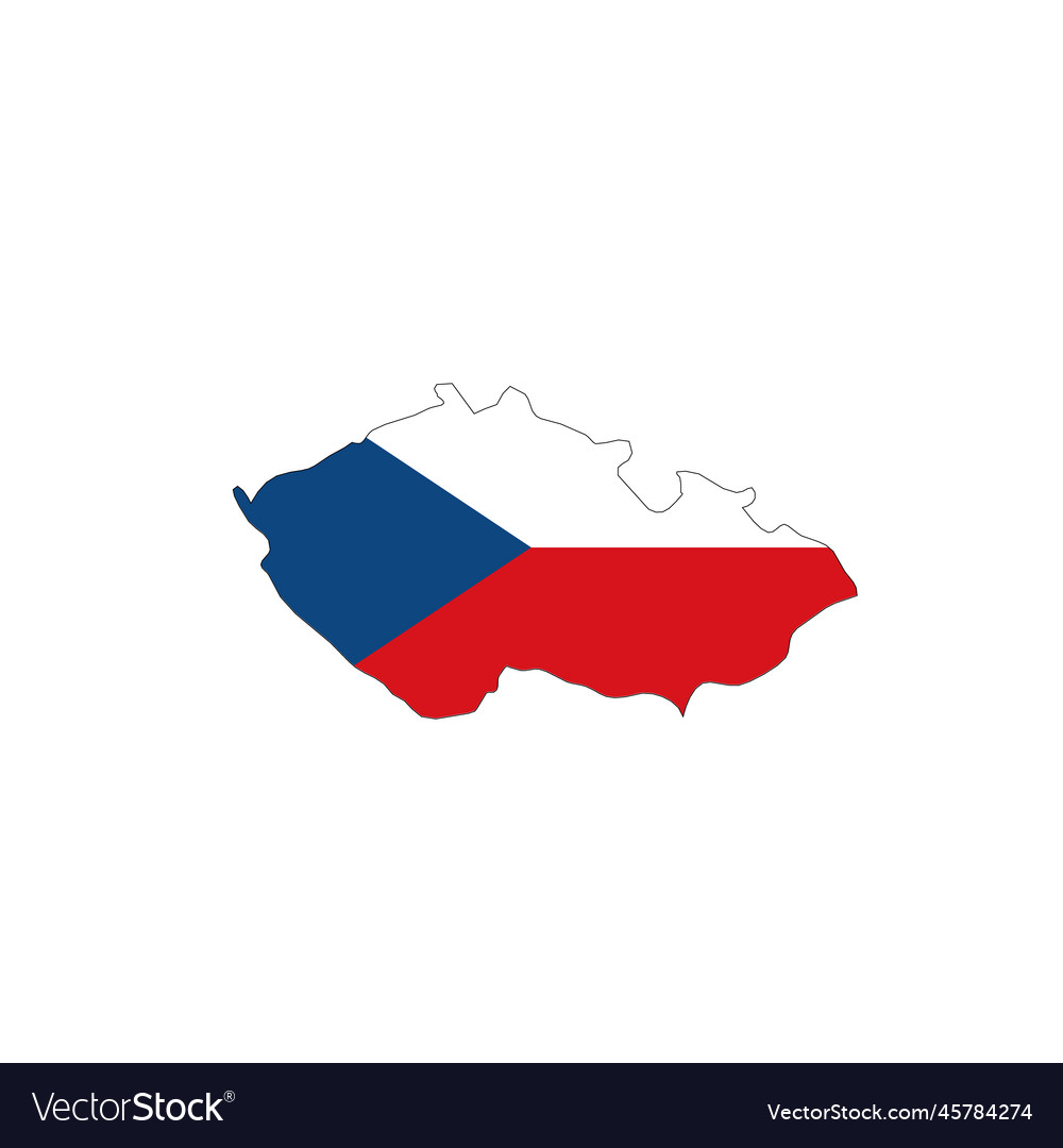 Czech republic national flag in a shape of country