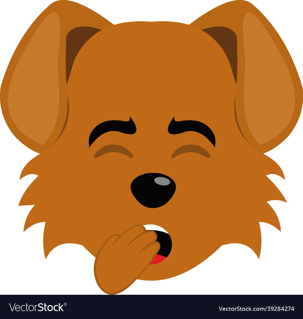 Dog face yawning Royalty Free Vector Image - VectorStock