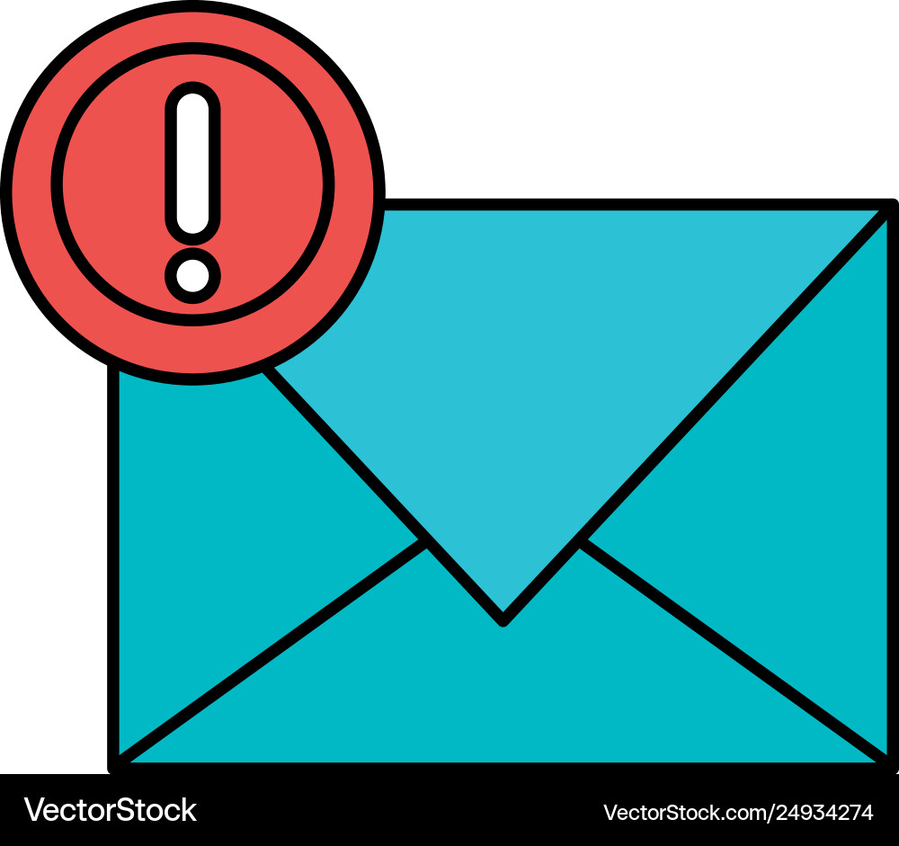 Envelope mail with alert symbol Royalty Free Vector Image