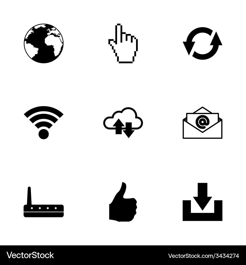 Internet icon set Royalty Free Vector Image - VectorStock