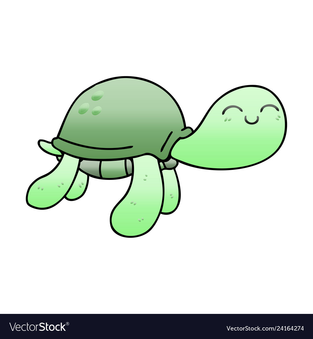 Quirky gradient shaded cartoon turtle Royalty Free Vector