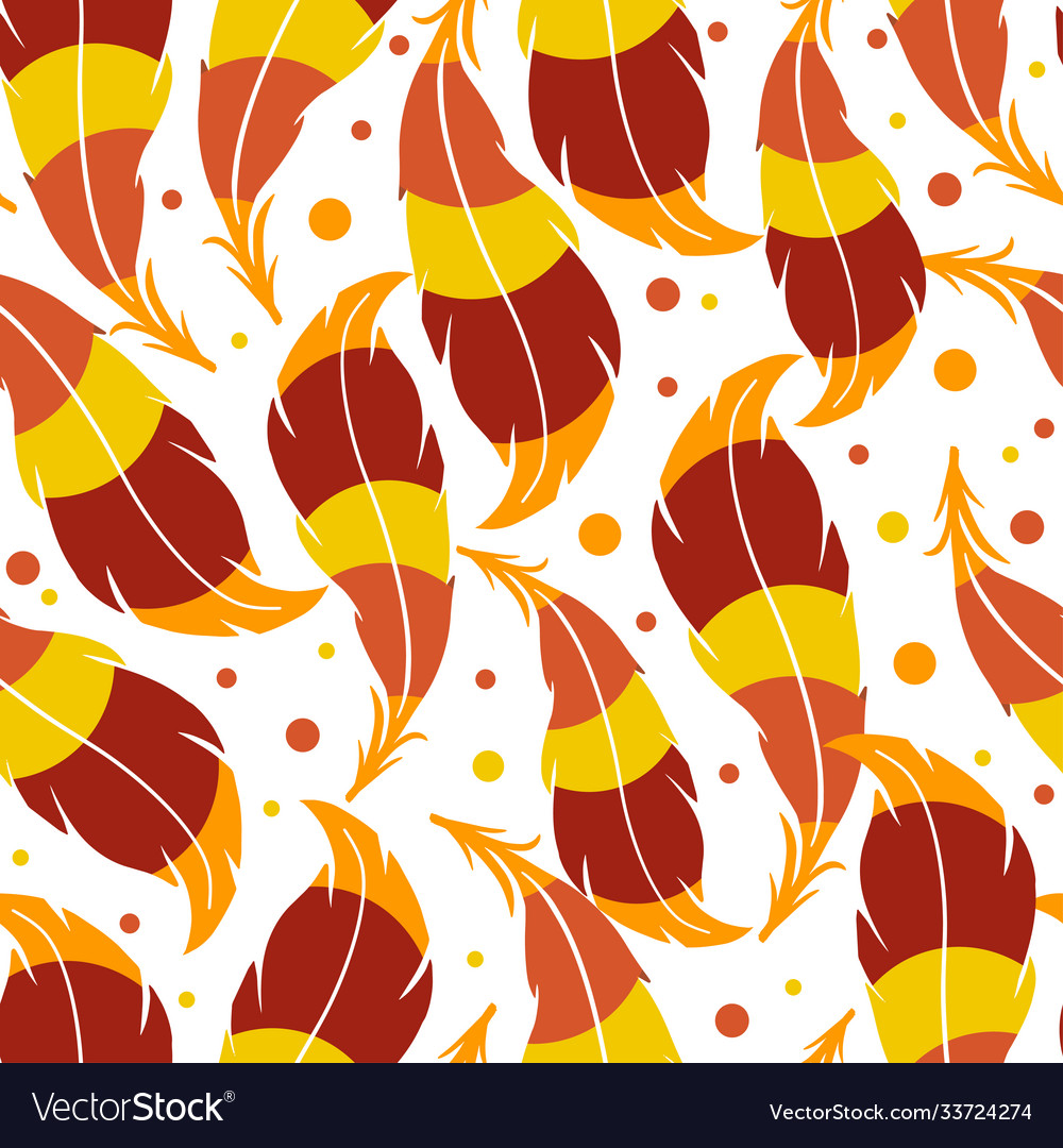 Simple seamless pattern with leaves or feathers