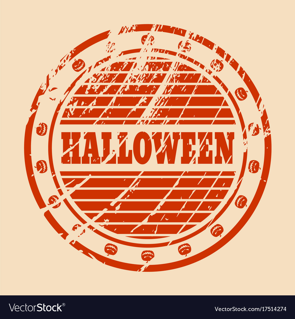 Stamp with halloween text Royalty Free Vector Image