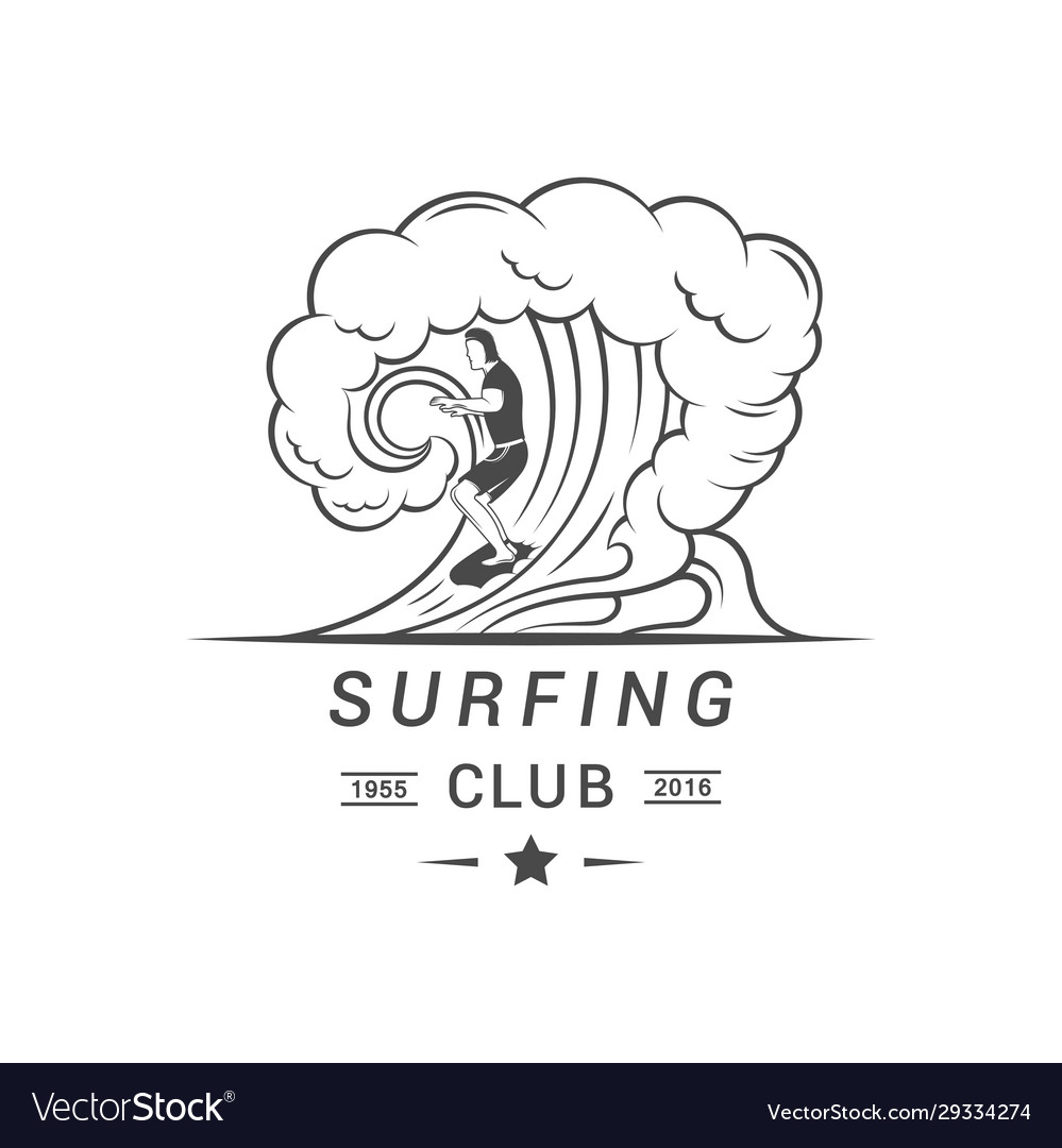 Surfing club logotype vector image Surfing club logotype
