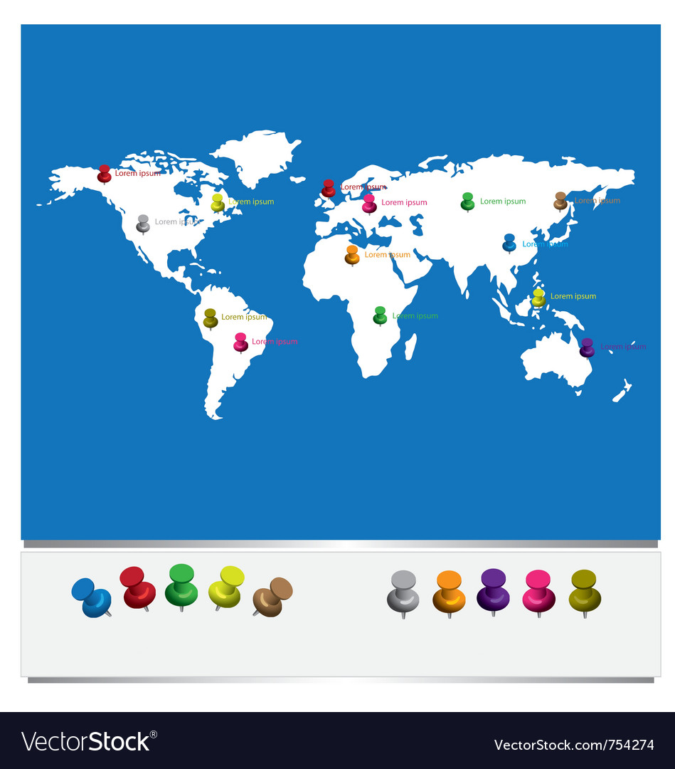 Collection 97+ Pictures map of the world with pins Excellent