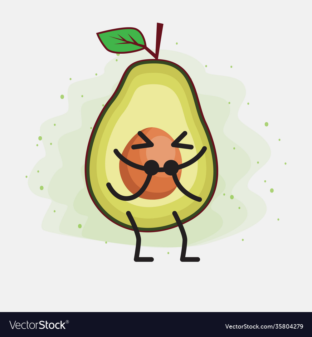 Avocado cute character Royalty Free Vector Image