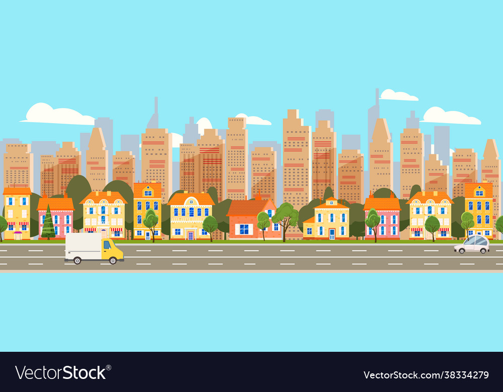 City landscape seamless horizontal