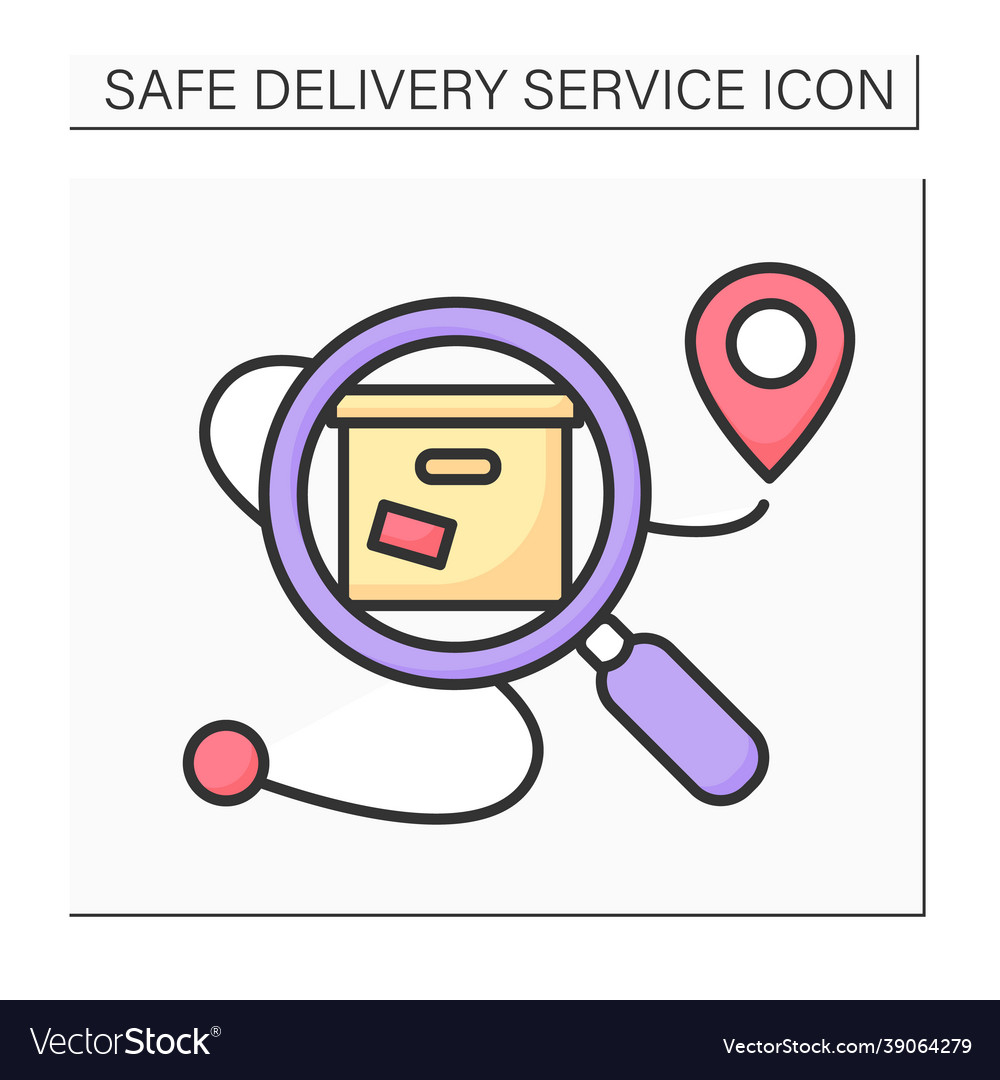 Delivery tracking color icon Royalty Free Vector Image