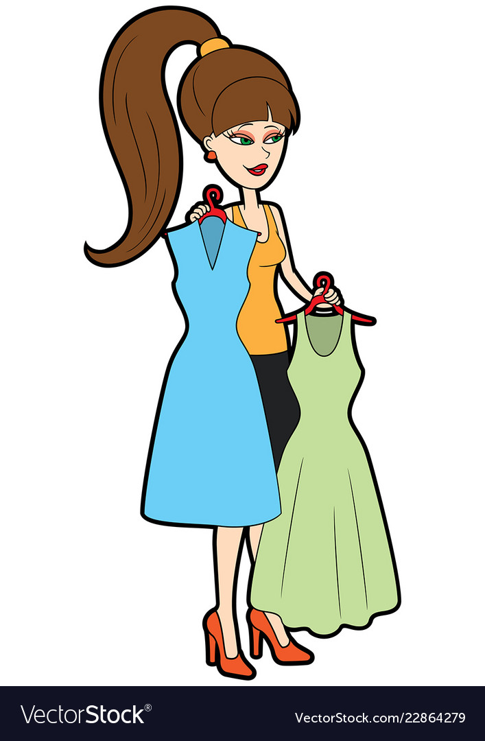 Fashion girl choosing dress