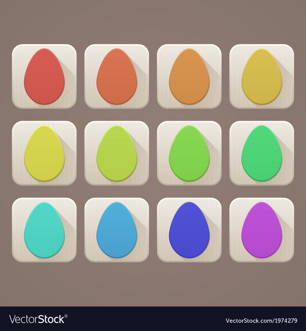 Flat icons easter eggs