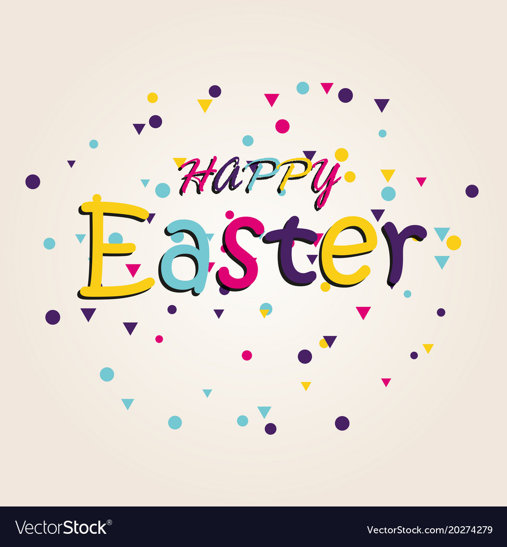 Happy easter colorful lettering