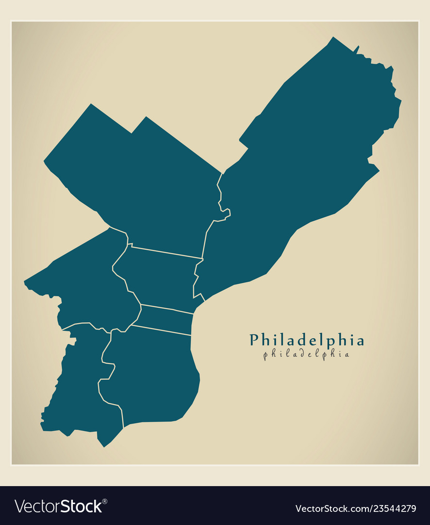 Modern city map - philadelphia city of the usa Vector Image