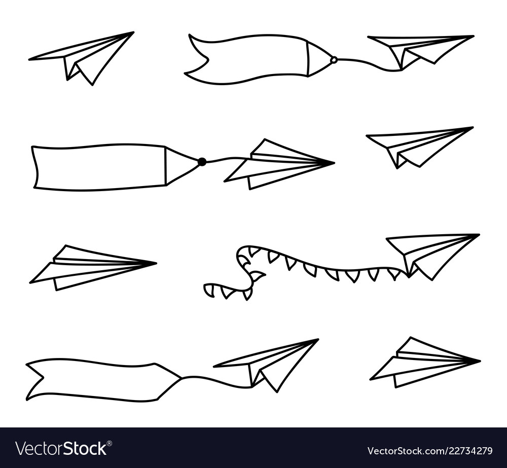 Paper Airplane And Blank Advertising Banner Vector Image