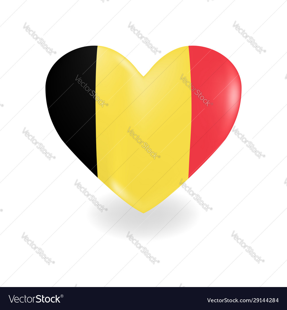 Belgium heart on white background casts shadow Vector Image