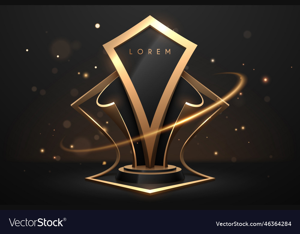 Black and gold award template on background Vector Image