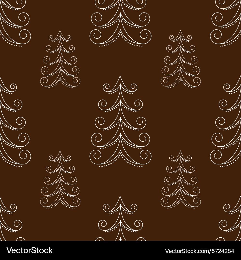 Christmas trees seamless pattern Royalty Free Vector Image