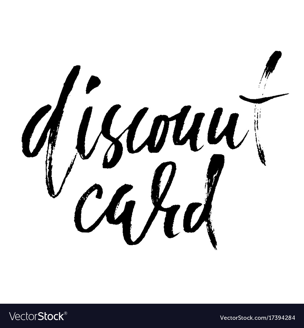 Discount card handwritten lettering grunge dry