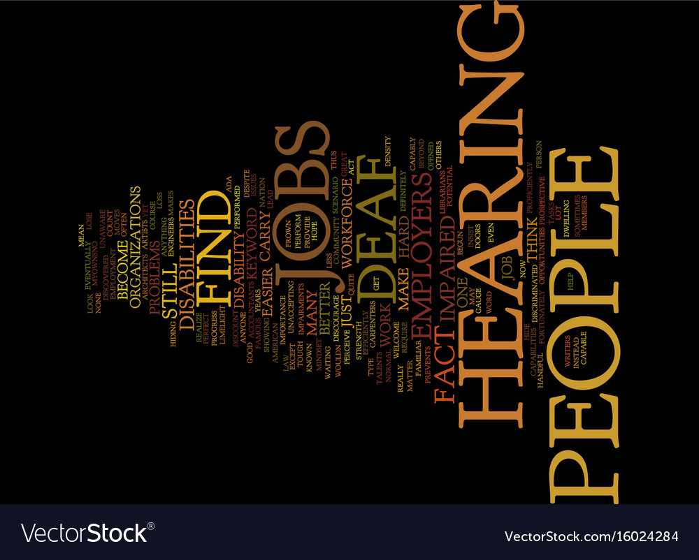 find jobs for deaf people text background word vector image deaf people jobs