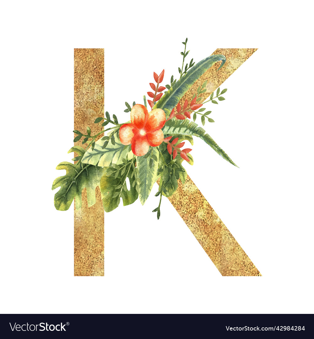 Golden letter k of the english alphabet Royalty Free Vector