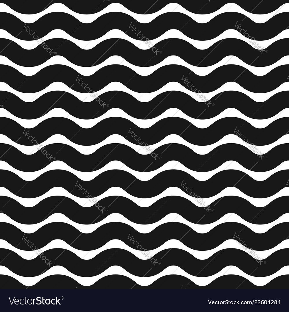 Horizontal zigzag or wavy lines monochrome Vector Image