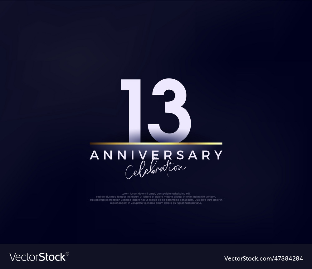 Simple modern and clean 13th anniversary