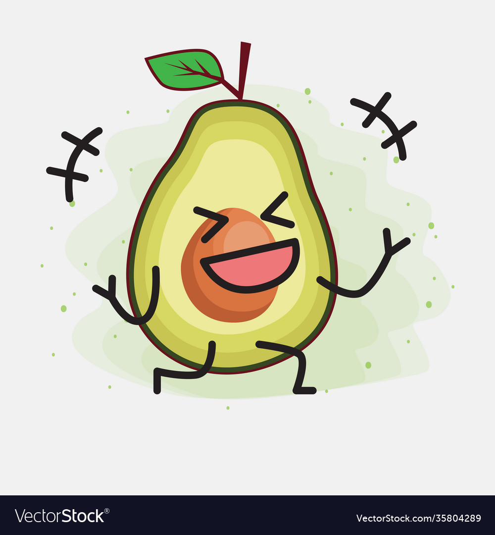 Avocado cute character Royalty Free Vector Image