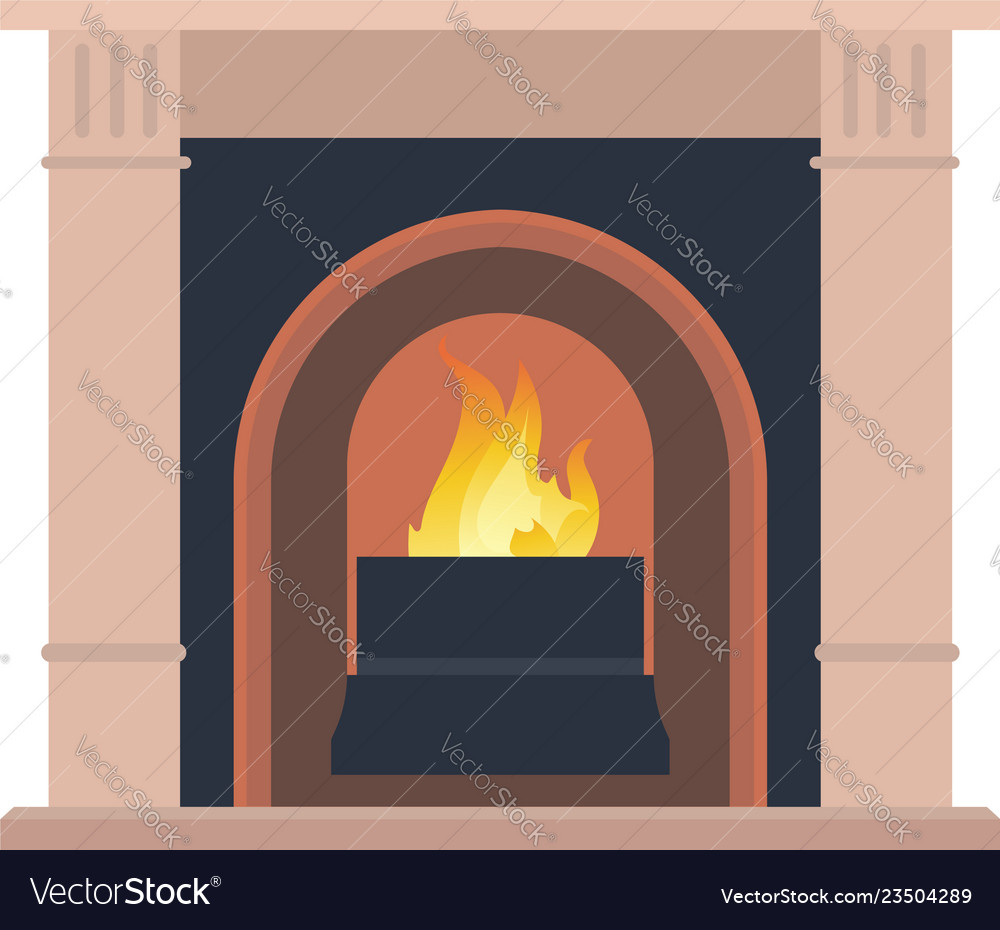Collection Of Home Different Fireplaces To Paste Vector Image