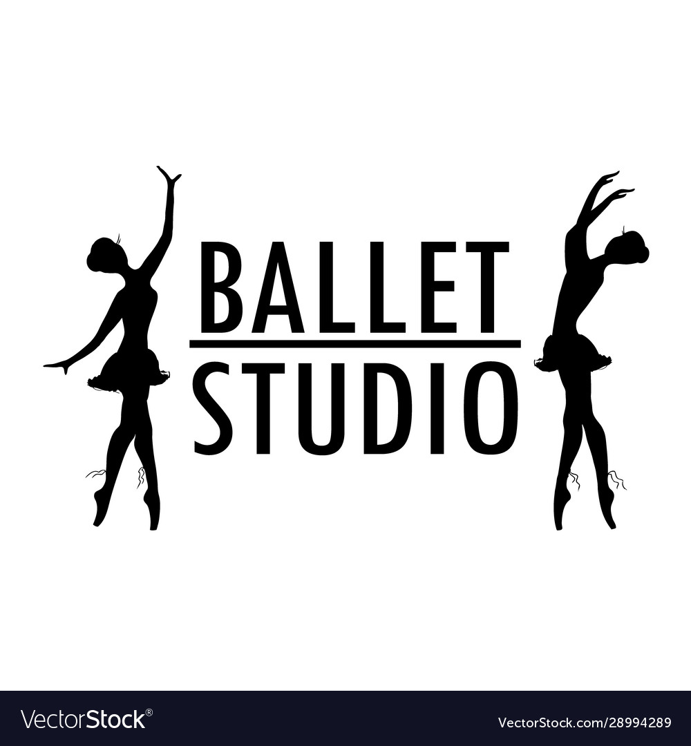 Design poster or logo ballet school dance studio Vector Image