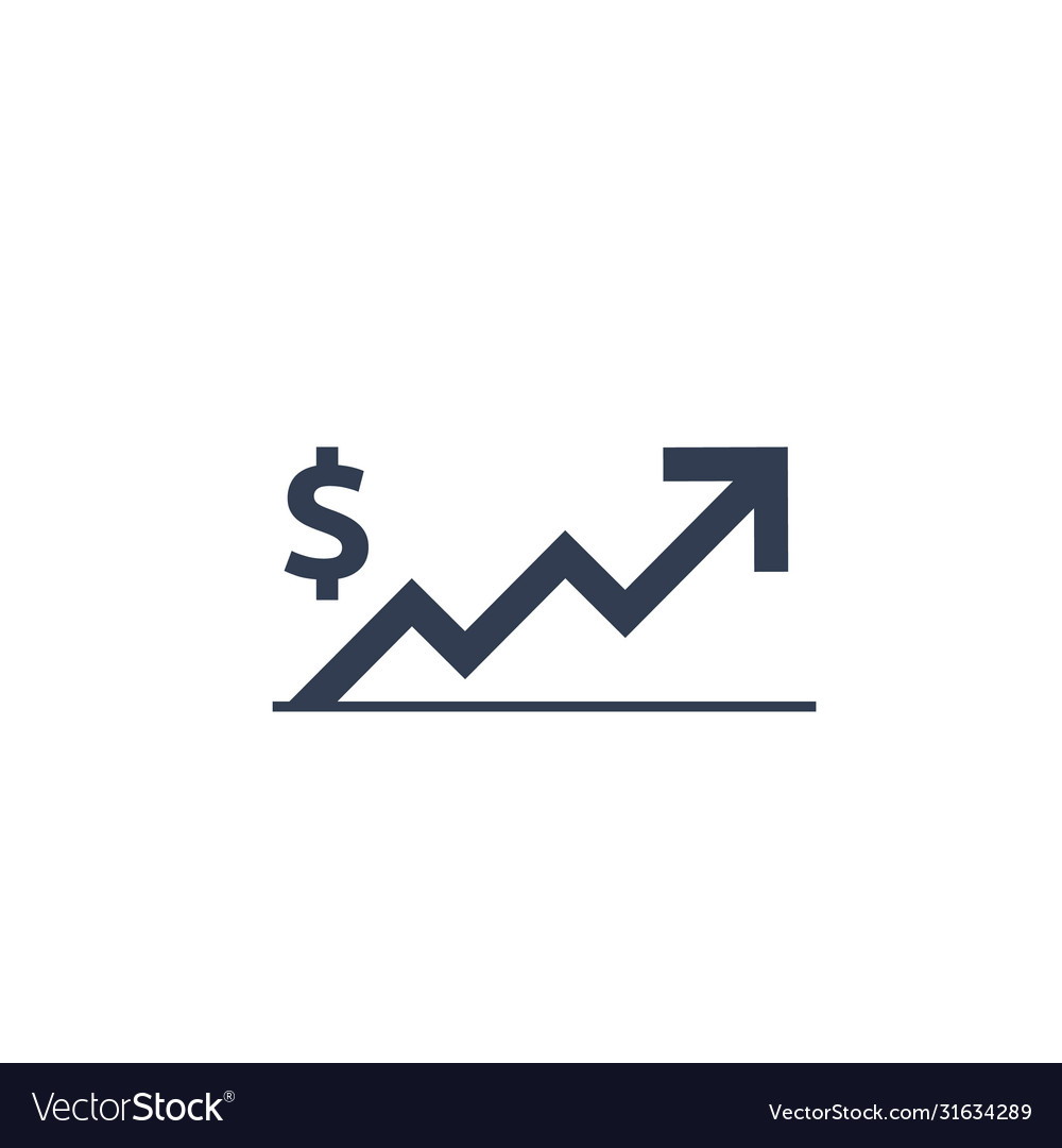 Dollar rate increase icon money symbol Royalty Free Vector