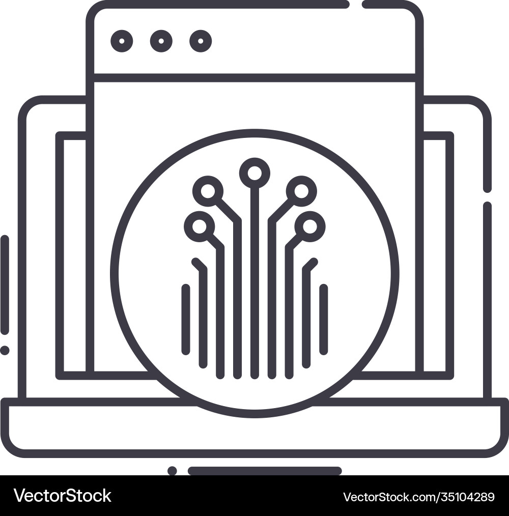 Information development icon linear isolated Vector Image