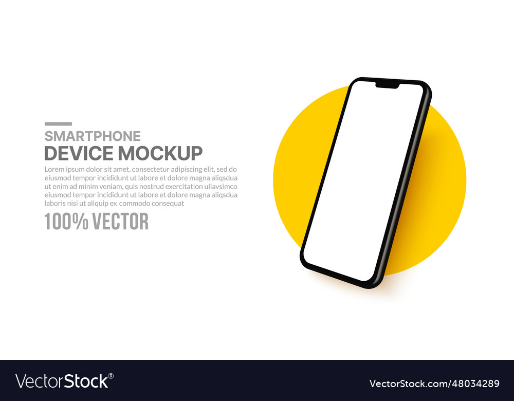 Realistic 3d smartphone mockup with blank screen