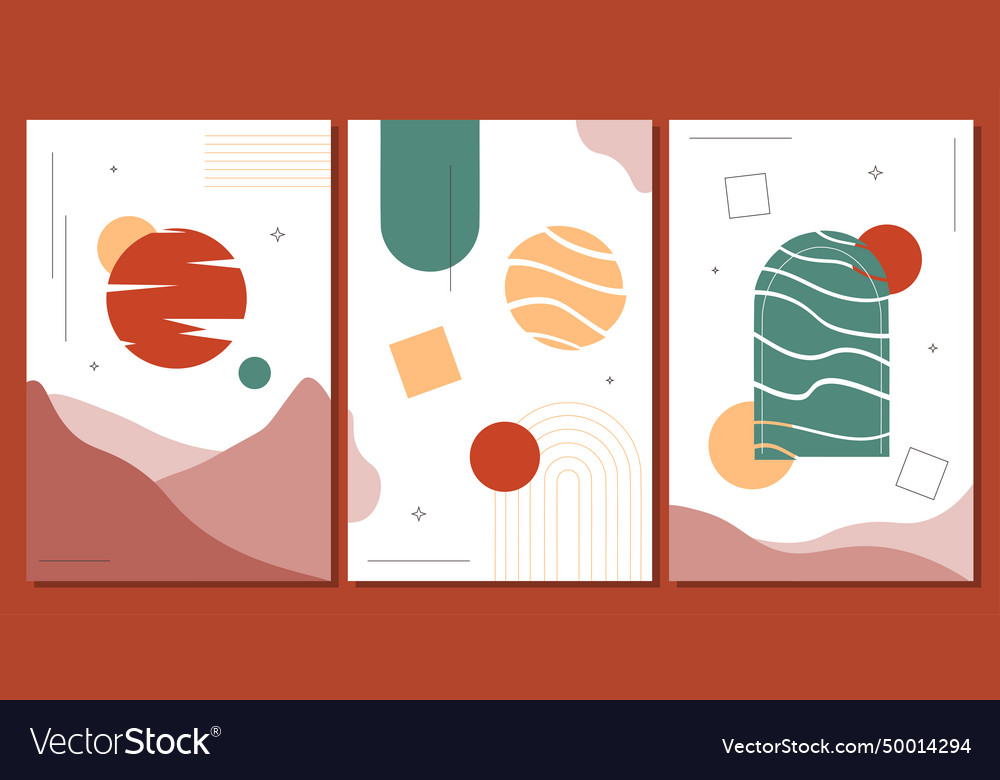 Abstract geometrical posters set