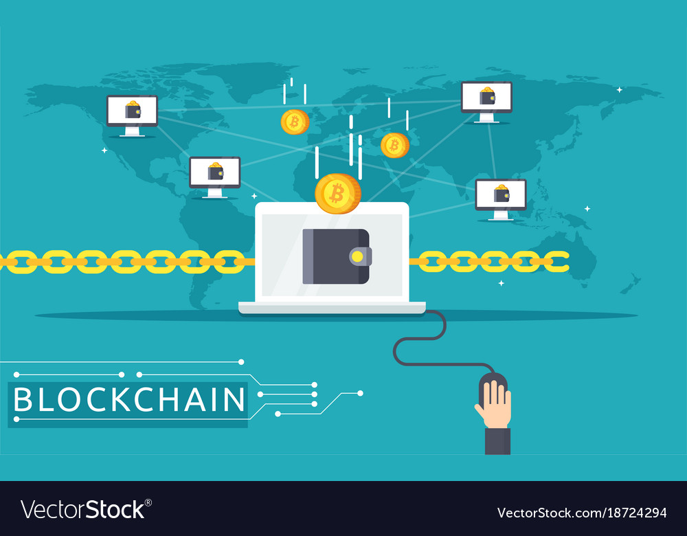 Blockchain in flat style