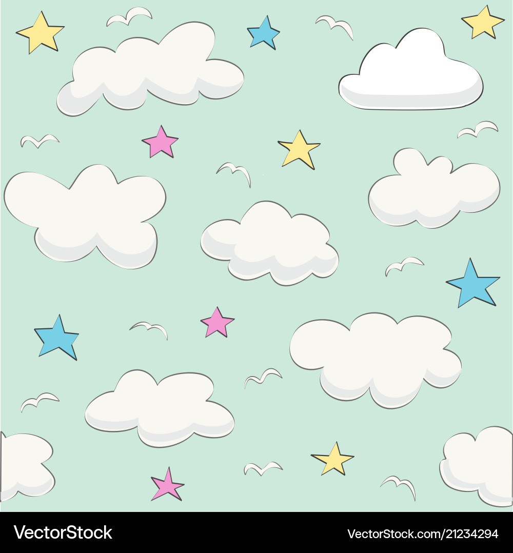 Cute baby cloud pattern seamless Royalty Free Vector Image