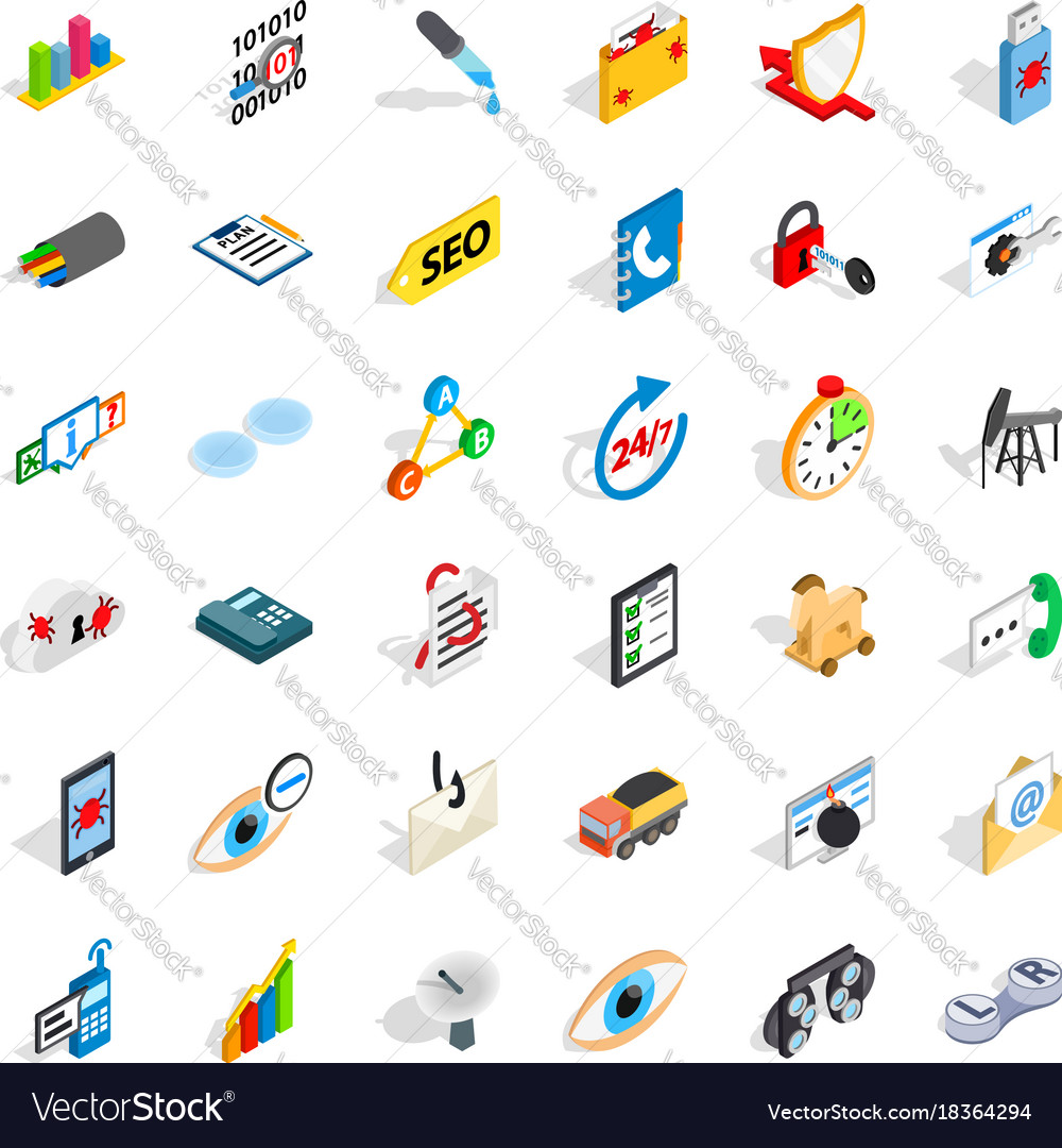 File icons set isometric style Royalty Free Vector Image