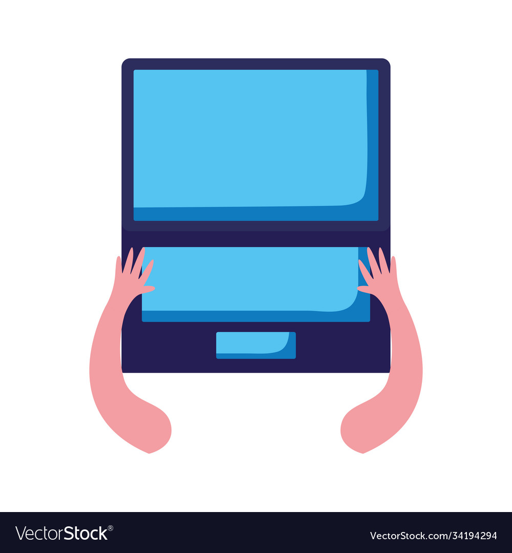 Laptop computer portable device icon Royalty Free Vector