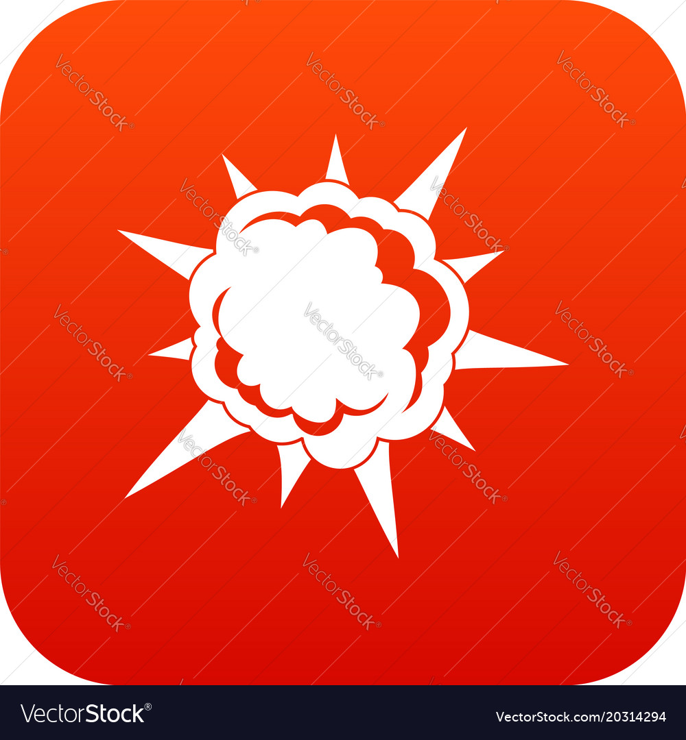 Powerful explosion icon digital red Royalty Free Vector