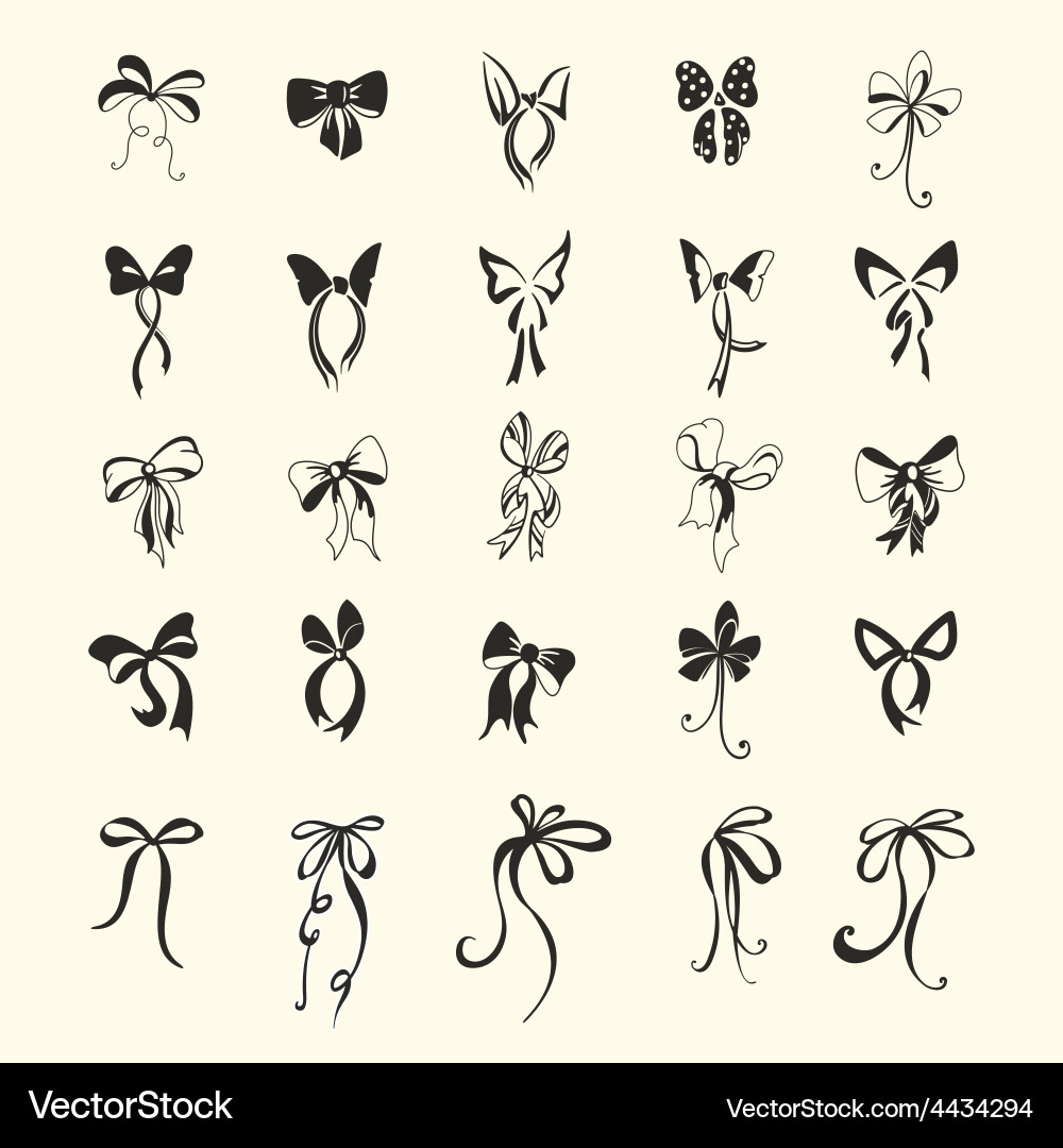 Set bow Royalty Free Vector Image - VectorStock