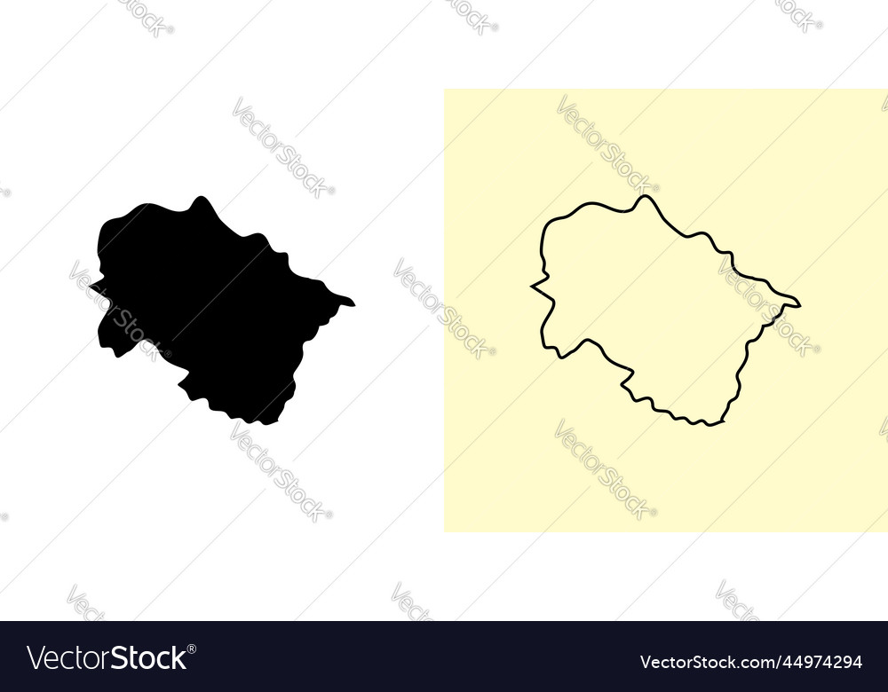 Uttarakhand map india asia filled and outline map Vector Image