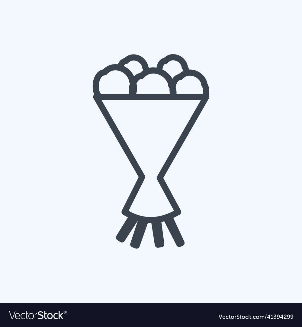 Bouquet i icon in trendy line style isolated