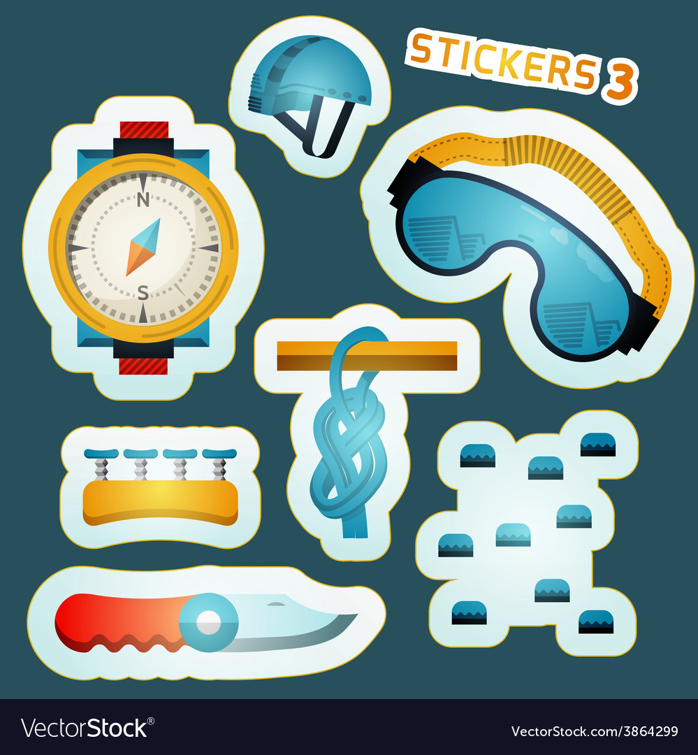 Colored stickers for rock climbing