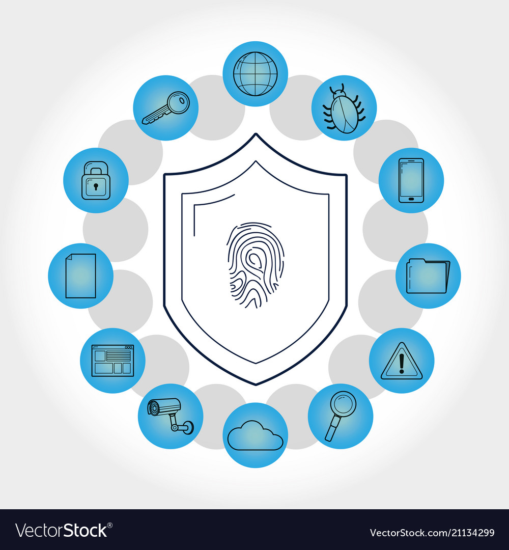 Cyber Security Icons Royalty Free Vector Image