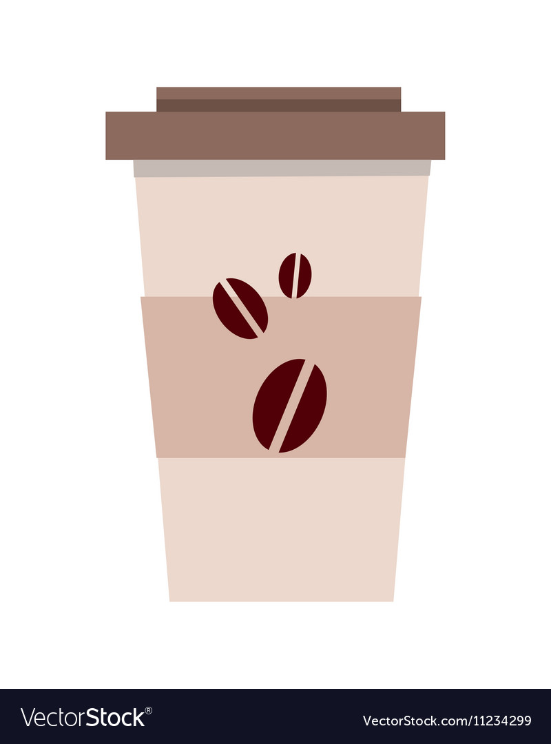 Disposable plastic coffee cup template isolated