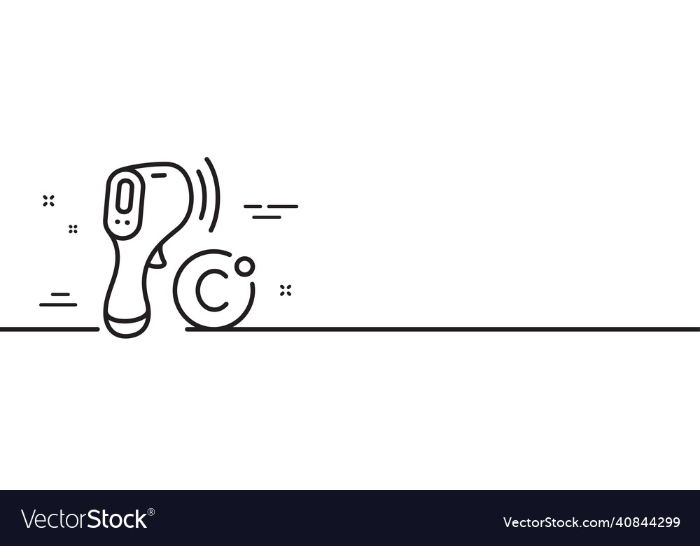 Electronic thermometer line icon temperature