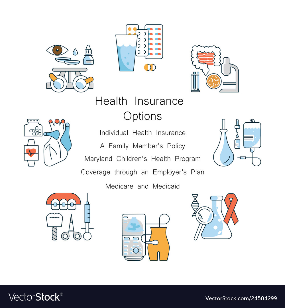 Health Insurance Concept For Web Banner Royalty Free Vector