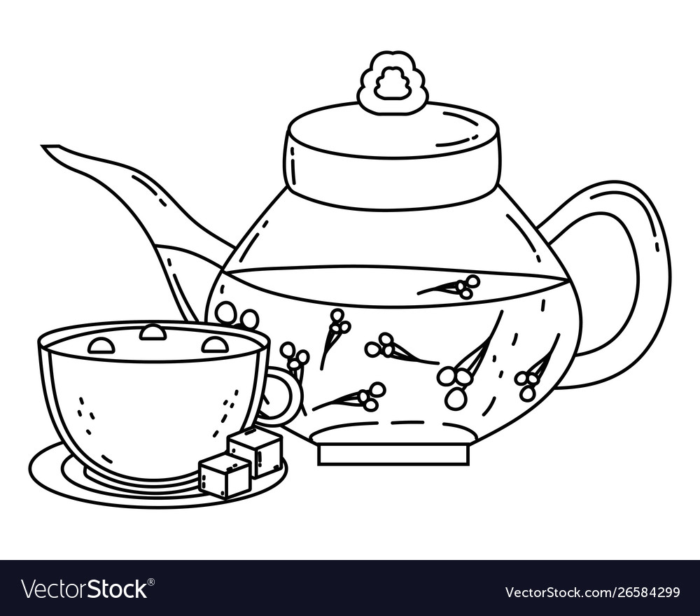 Isolated tea pot and cup design Royalty Free Vector Image