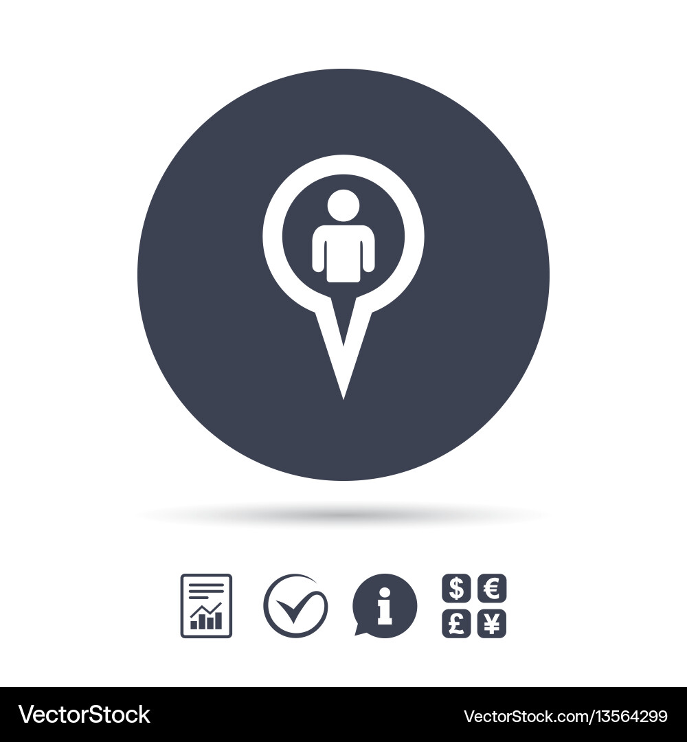 Map pointer user sign icon marker symbol Vector Image