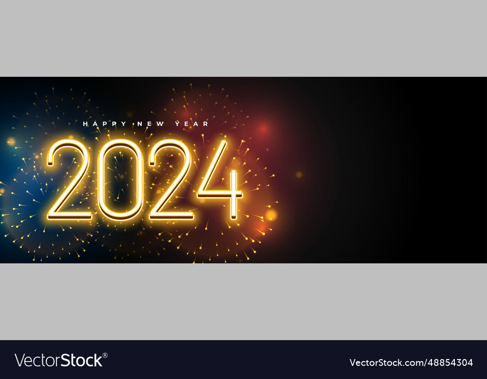 3d style 2024 text new year festive banner Vector Image